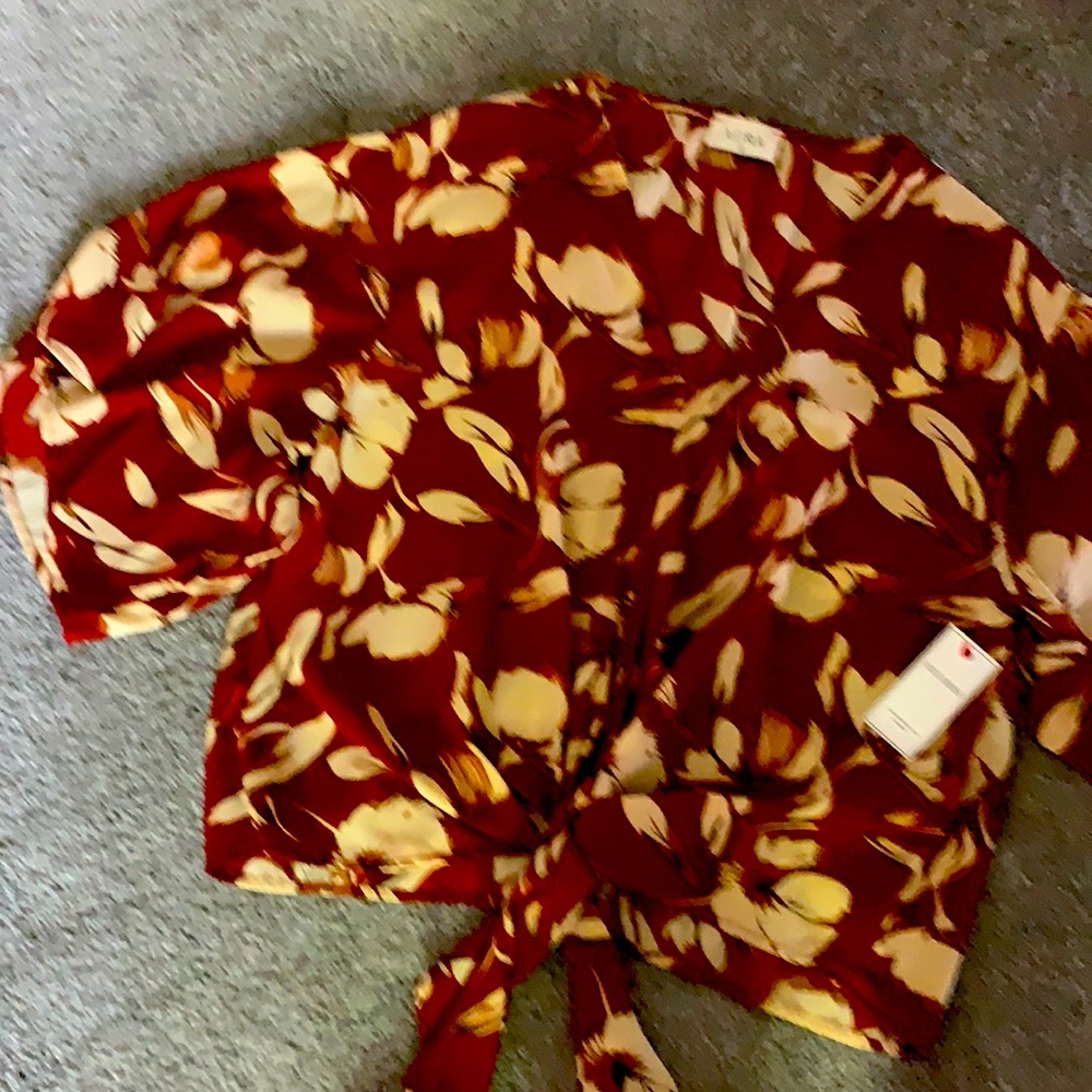 Red Dress Summer or Fall blouse Sz LG